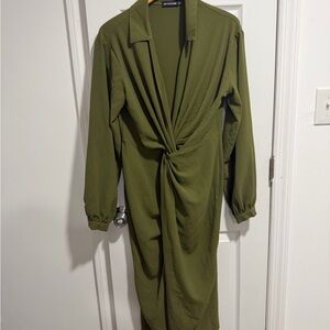 PrettyLittleThing Olive Dress